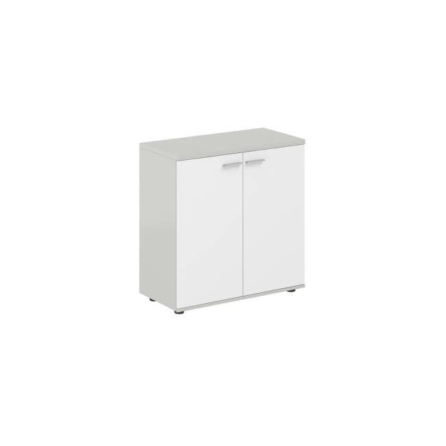 SG.815.SH.WH / Шкаф низкий 800х400х825, 2-х дв., з.ст ЛДСП / корпус: серый бархат; фасады: белый