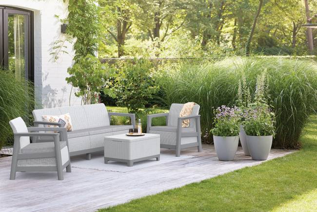 Комплект мебели Сканди (Scandi Linea 3 Seater Set ) пепельно серый
