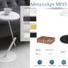Стол приставной круглый МеталлАрт М015 белый мрамор/черный Стол приставной круглый МеталлАрт М015 белый мрамор/черный
