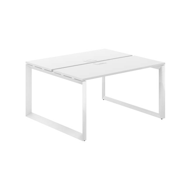 PR.242.WH.O59.WH / Рабочая станция 1400х1238х750 / профиль: 59х59 белый; столешница: белый