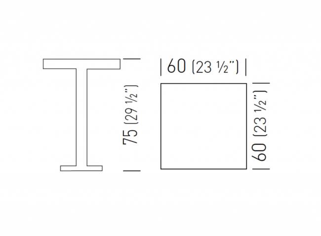 Стол пластиковый Tkitt BG3K желтый 600х600х750 мм Стол пластиковый Tkitt BG3K желтый 600х600х750 мм