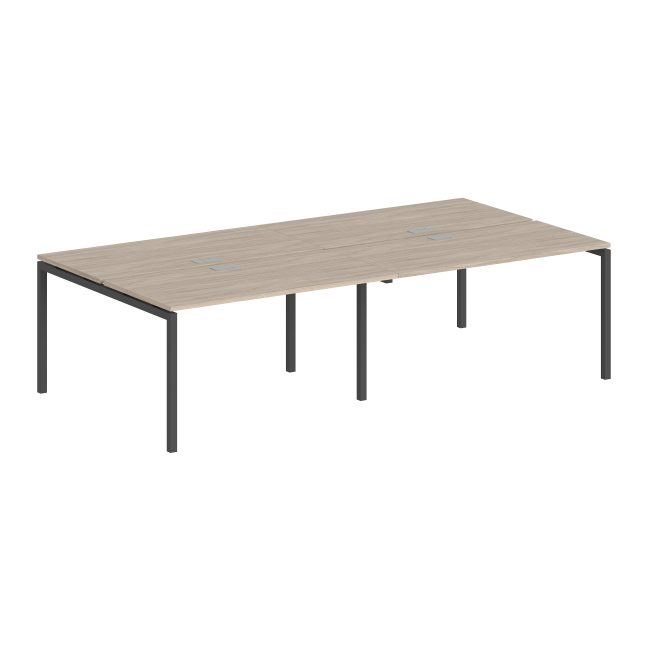 SG.252.OL.44.AN / Рабочая станция 2800х1238х750 / профиль: 40х40 антрацит; столешница: дуб светлый