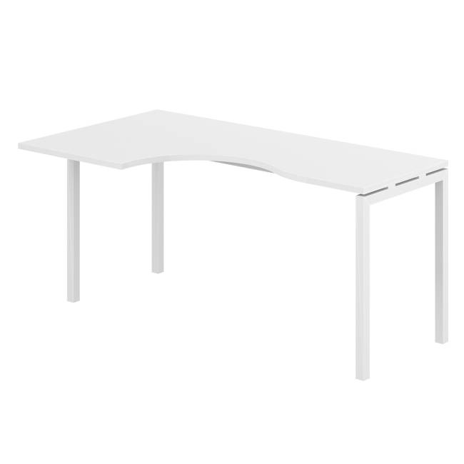 SG.231.WH.44.WH.L / Стол эргономичный 1400х900х750 левый МК40х40 / профиль: 40х40 белый; столешница: белый
