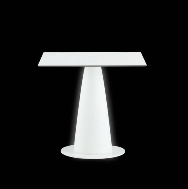 Стол из HPL пластика светящийся Hopla Lighting белый 790х790х720 мм