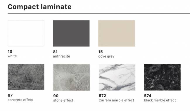 Столешница овальная Compact Laminate для подстолья Tripe Double антрацит 1600х700х12 мм