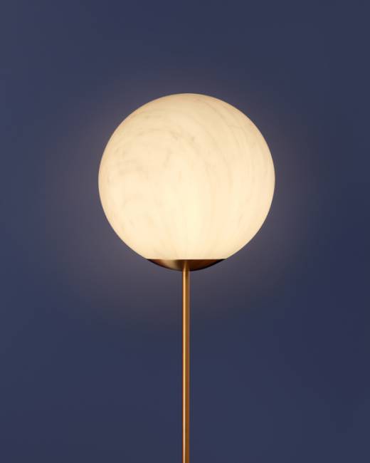 Торшер пластиковый Mineral Stand Lighting белый, серый Ø400х1750 мм