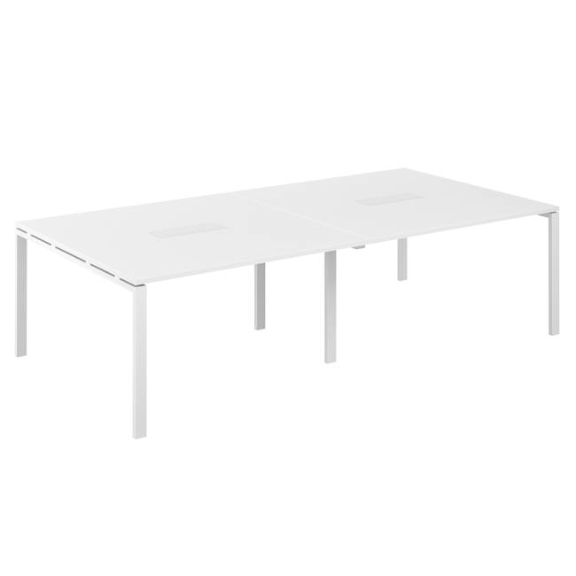 SG.275.WH.63.WH / Стол переговорный 2800х1438х750 МК60х30 / профиль: 60х30 белый; столешница: белый