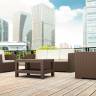 Комплект пластиковой плетеной мебели Monaco Lounge Set XL коричневый