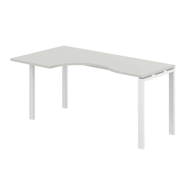 SG.232.SH.63.WH.L / Стол эргономичный 1600х900х750 левый МК60х30 / профиль: 60х30 белый; столешница: серый бархат