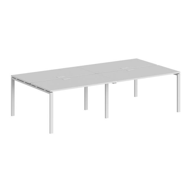 SG.251.WH.63.WH / Рабочая станция 2400х1238х750 / профиль: 60х30 белый; столешница: белый