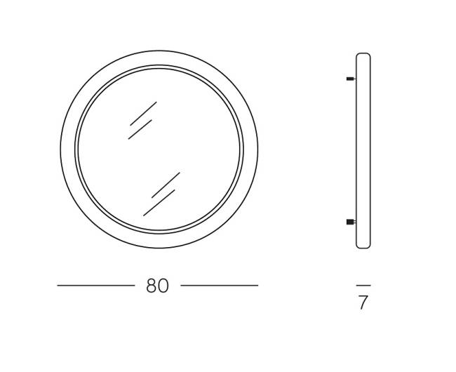 Зеркало пластиковое Giotto Mirror 80 Standard 800х80х800 мм