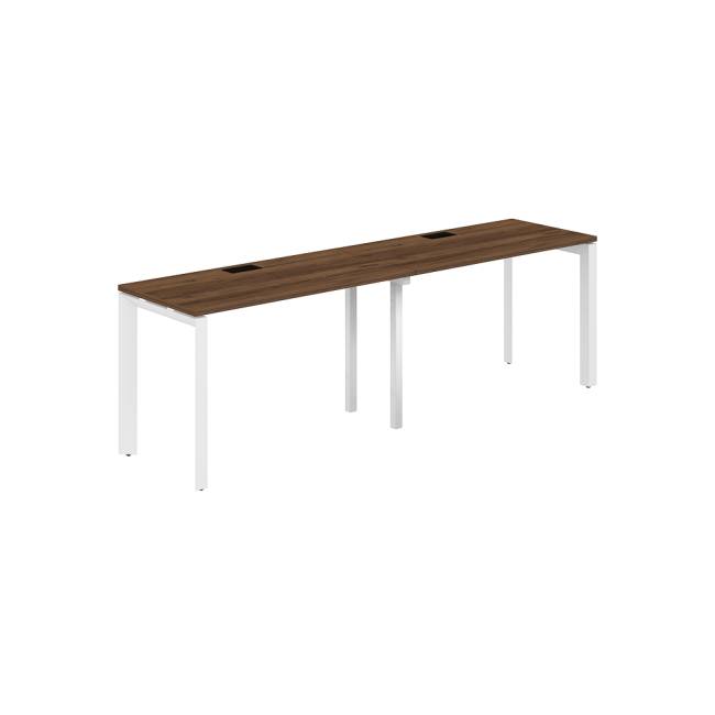 PR.221.DM.P59.WH / Рабочая станция s-b-s 2400х600х750 / профиль: 59х59 белый; столешница: дуб модена
