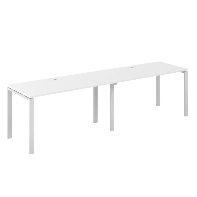 SG.223.WH.63.WH / Рабочая станция s-b-s 2400х800х750 / профиль: 60х30 белый; столешница: белый