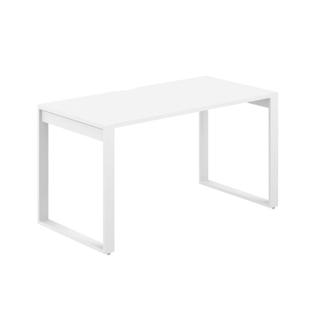 AG.104.WH.V.72.WH  / Стол 1200х700х750 / профиль О-образный: 70х20 белый; столешница с вырезом: белый