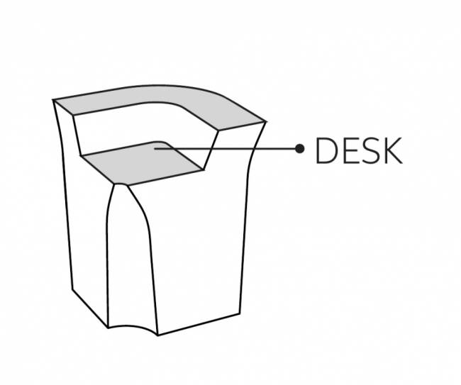 Столешница стеклянная для барной стойки Jumbo Corner Desk 480х480х6 мм