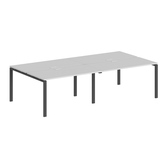 SG.258.WH.63.AN / Рабочая станция 2800х1638х750 / профиль: 60х30 антрацит; столешница: белый