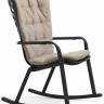Кресло-качалка пластиковое с подушкой Folio антрацит, бежевый 720х810-925х1190-1125 мм Кресло-качалка пластиковое с подушкой Folio антрацит, бежевый 720х810-925х1190-1125 мм