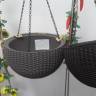 Подвесное кашпо под ротанг (Keter Rattan Hanging) мокко
