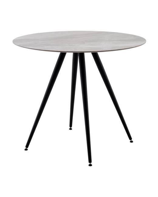 Стол Ники круглый столешница керамика Italian light grey 900