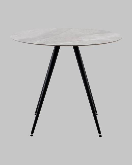 Стол Ники круглый столешница керамика Italian light grey 900