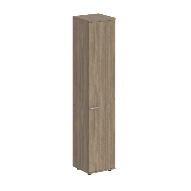 SG.802.WH.OD.OD.R / Шкаф высокий 400х400х1955, з.ст HDF, правый / корпус: белый; фасады: дуб темный