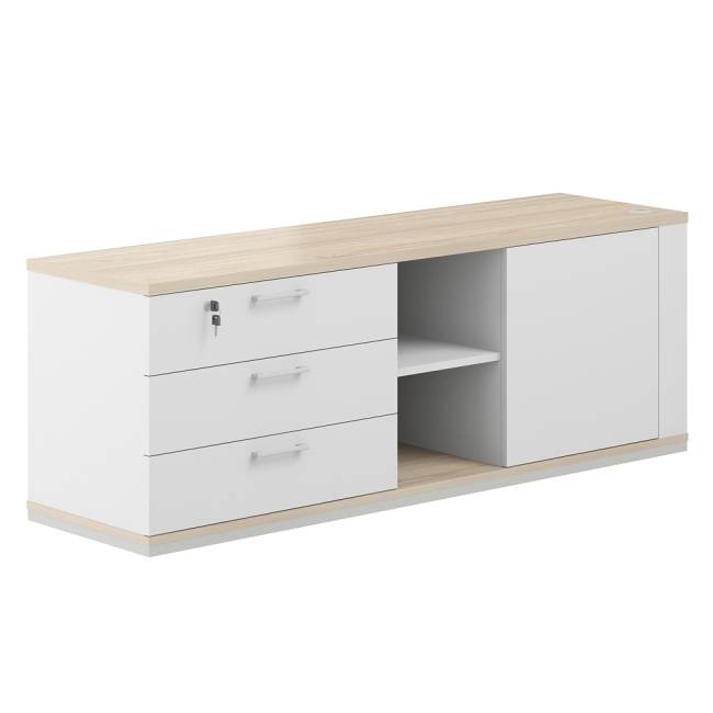 AG.295.WH.AR.WH.L / Тумба опорная 1638х450х580, левая / корпус:белый, топ/дно:ак.равелло, фасады:белый
