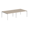 SG.251.OL.44.WH / Рабочая станция 2400х1238х750 / профиль: 40х40 белый; столешница: дуб светлый