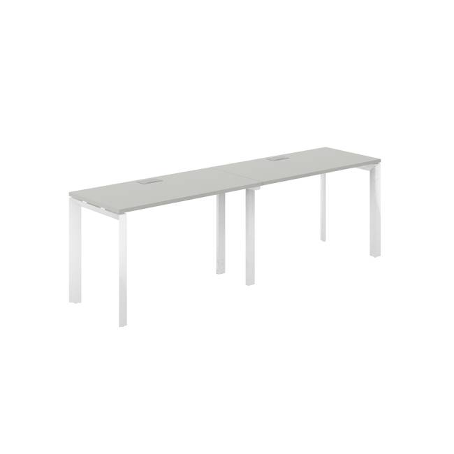 PR.221.SH.P59.WH / Рабочая станция s-b-s 2400х600х750 / профиль: 59х59 белый; столешница: серый бархат