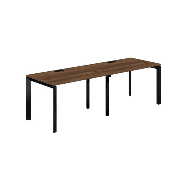 PR.223.DM.P59.BL / Рабочая станция s-b-s 2400х800х750 / профиль: 59х59 черный; столешница: дуб модена