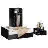 Спальня Стандарт № 3 с кроватью 1600 цвет венге/фасады ТВ тумбы МДФ чёрный глянец