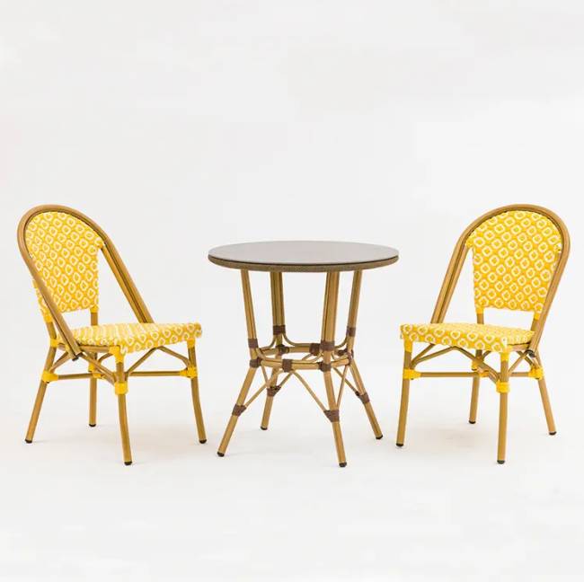 Стул под бамбук French Bistro бамбуковый, желтый, белый 460х560х880 мм