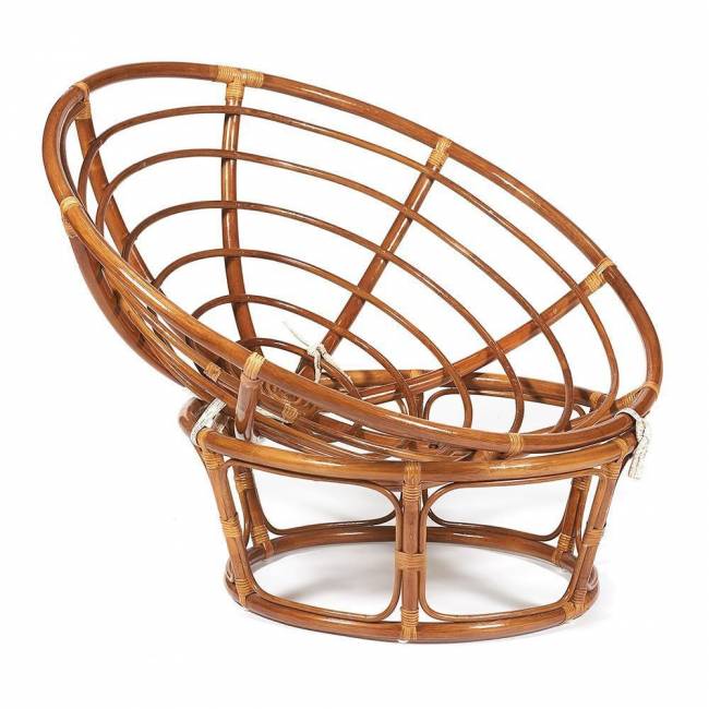 Кресло Папасан/Papasan (23/01 W) /с подушкой и ремешками/ диаметр подушки 129см, 115х101х104см, пекан орех, ткань старт Pecan (орех)