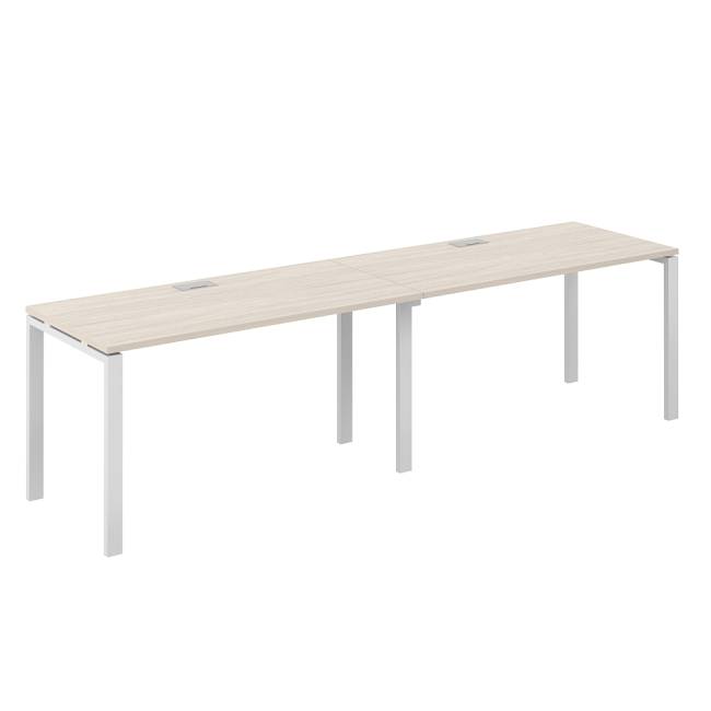 SG.229.OL.63.WH / Рабочая станция s-b-s 3200х800х750 / профиль: 60х30 белый; столешница: дуб светлый