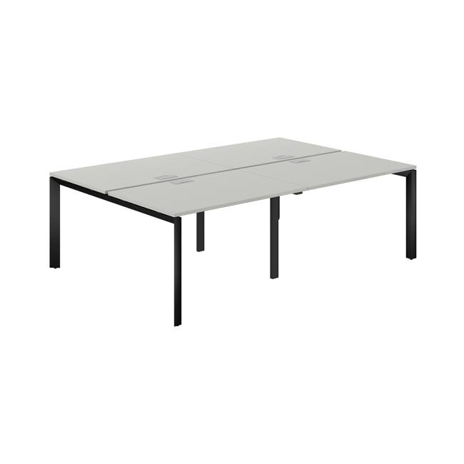 PR.257.SH.P59.WH / Рабочая станция 2400х1638х750 / профиль: 59х59 белый; столешница: серый бархат