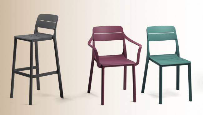 Стул пластиковый барный Cassia Stool бежевый 490х485х1000 мм