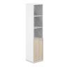 AG.209.WH.WH.AR.GL.L / Шкаф 5 ур. 400х400х1833 со стеклом / корпус: белый, топ/дно: белый, фасады: ак.равелло, стекло
