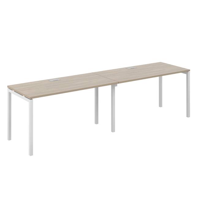 SG.226.OD.44.WH / Рабочая станция s-b-s 2800х800х750 / профиль: 40х40 белый; столешница: дуб темный