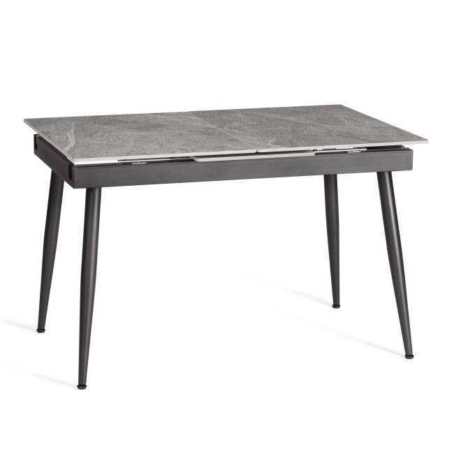 Стол обеденный Балморал/Balmoral 120-160x80x75см столешница керамика (глянцевая)/опоры металл, серый/чёрный серый/чёрный столешница керамика (глянцевая)/опоры металл