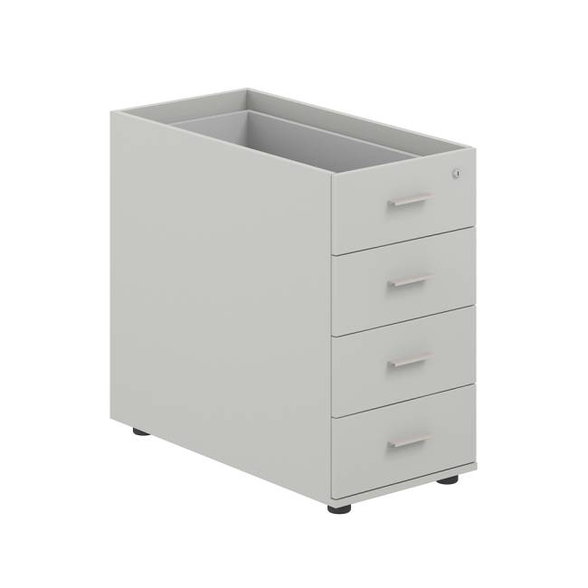 SG.523.SH.SH / Тумба приставная 400х800х725 с 4 ящ., с замком без топа / корпус: серый бархат; фасады: серый бархат