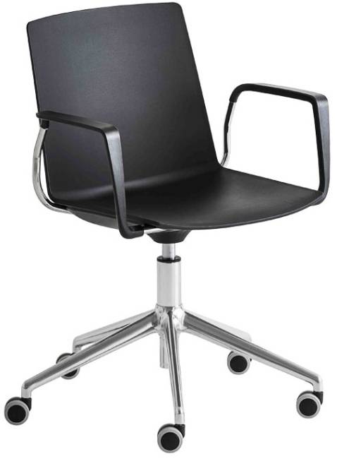 Кресло офисное пластиковое Jubel 5R BR 580х580х830-920 мм