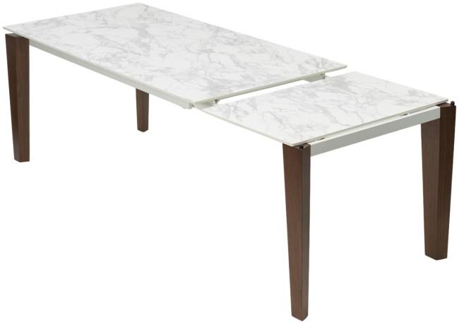 Стол ЭЗМИР (ESMIR) 160 цвет АРАБЕСКАТО (MATTE ARABESCATO SOLID CERAMIC) / ОРЕХ, ®DISAUR