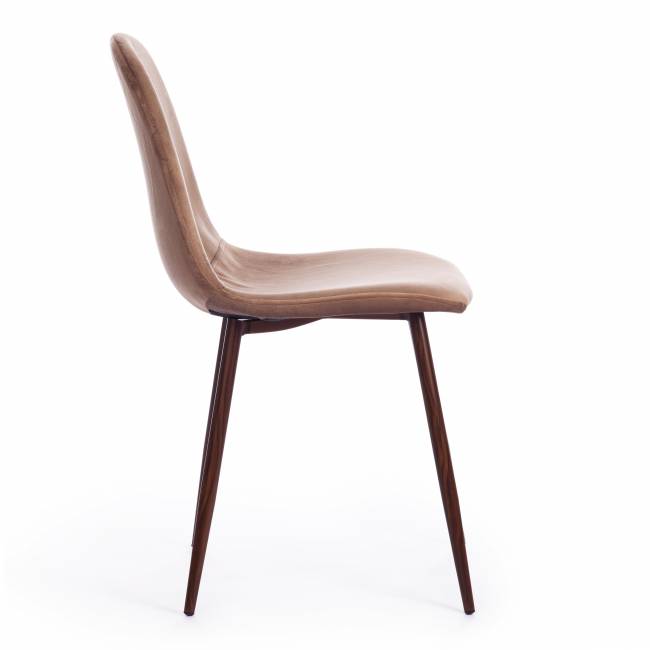 Стул Бриз/Breeze (мод.4724) велюр/металл, 44х53х87см, коричневый (HLR11)/орех (Комплект из 4 шт.) коричневый Велюр/металл