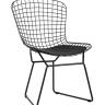 Стул обеденный Bertoia черный с черной подушкой 4 шт