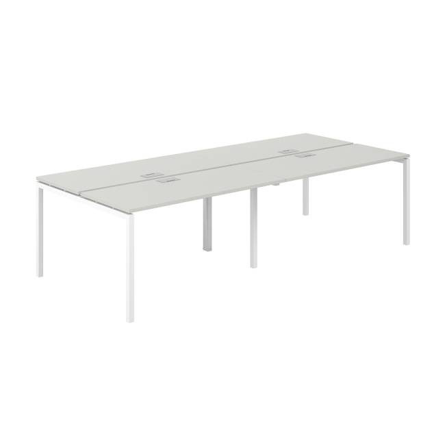 SG.252.SH.44.WH / Рабочая станция 2800х1238х750 / профиль: 40х40 белый; столешница: серый бархат