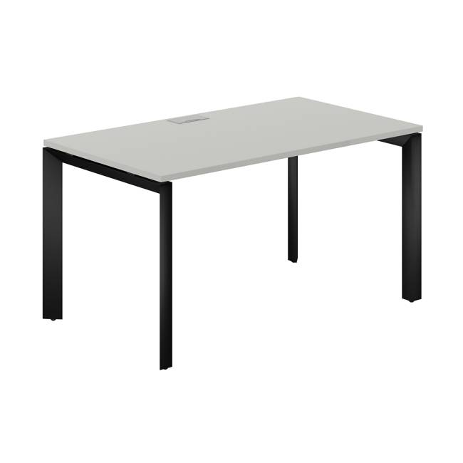 PR.208.SH.P59.BL / Стол 1400х800х750 / профиль: 59х59 черный; столешница: серый бархат
