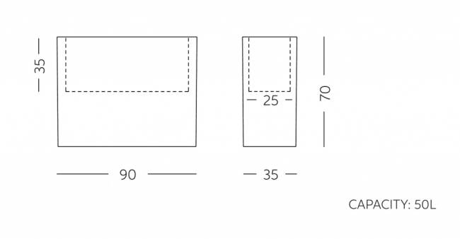 Кашпо пластиковое Quadra Separe Standard 900х350х700 мм Кашпо пластиковое Quadra Separe Standard 900х350х700 мм