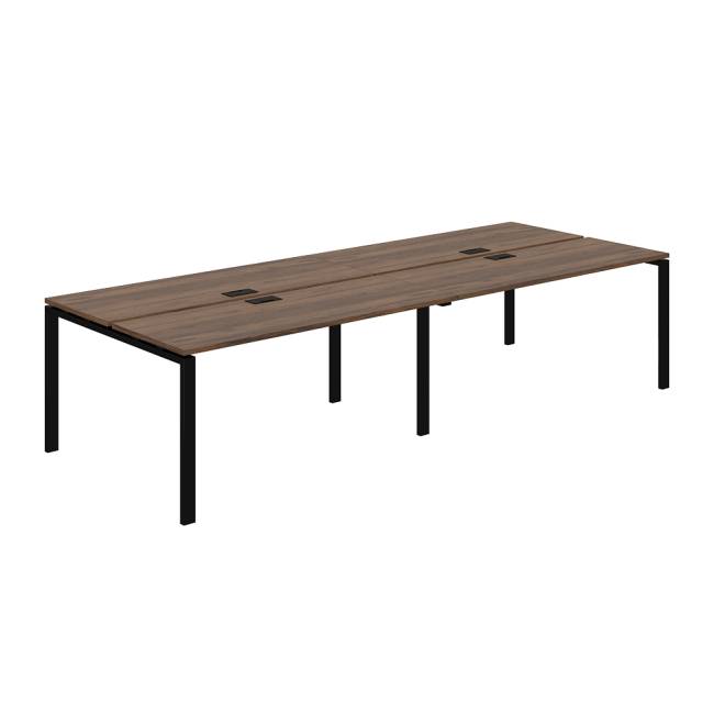 SG.253.DM.63.BL / Рабочая станция 3200х1238х750 / профиль: 60х30 черный столешница: дуб модена