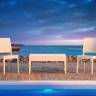 Столик пластиковый плетеный журнальный Miami Lounge Table белый 920х530х450 мм