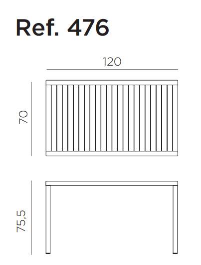 Стол пластиковый обеденный Cube 120x70 белый 1200х700х755 мм