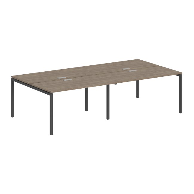 SG.251.OD.44.AN / Рабочая станция 2400х1238х750 / профиль: 40х40 антрацит; столешница: дуб темный